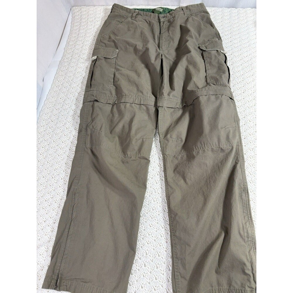 Gander Mountain Men’s Convertible Cargo Pants Cotton Olive Green 36x34* EUC